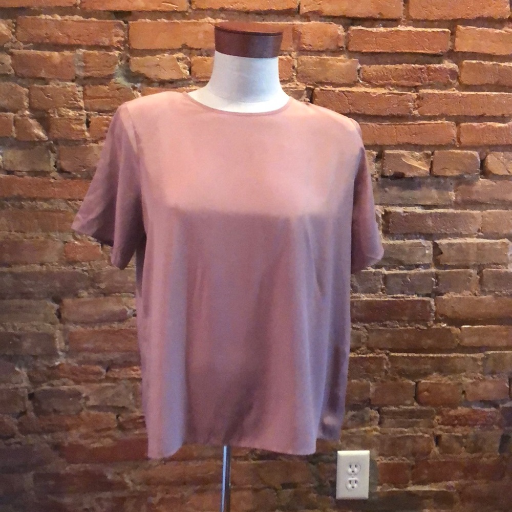 Caramel colored silk blouse